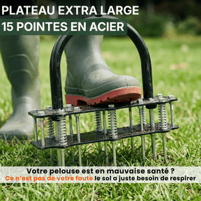 Aérateur de pelouse 2-en-1