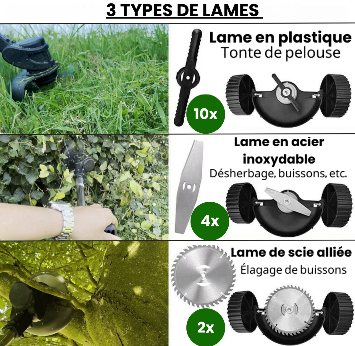16 lames de rechange