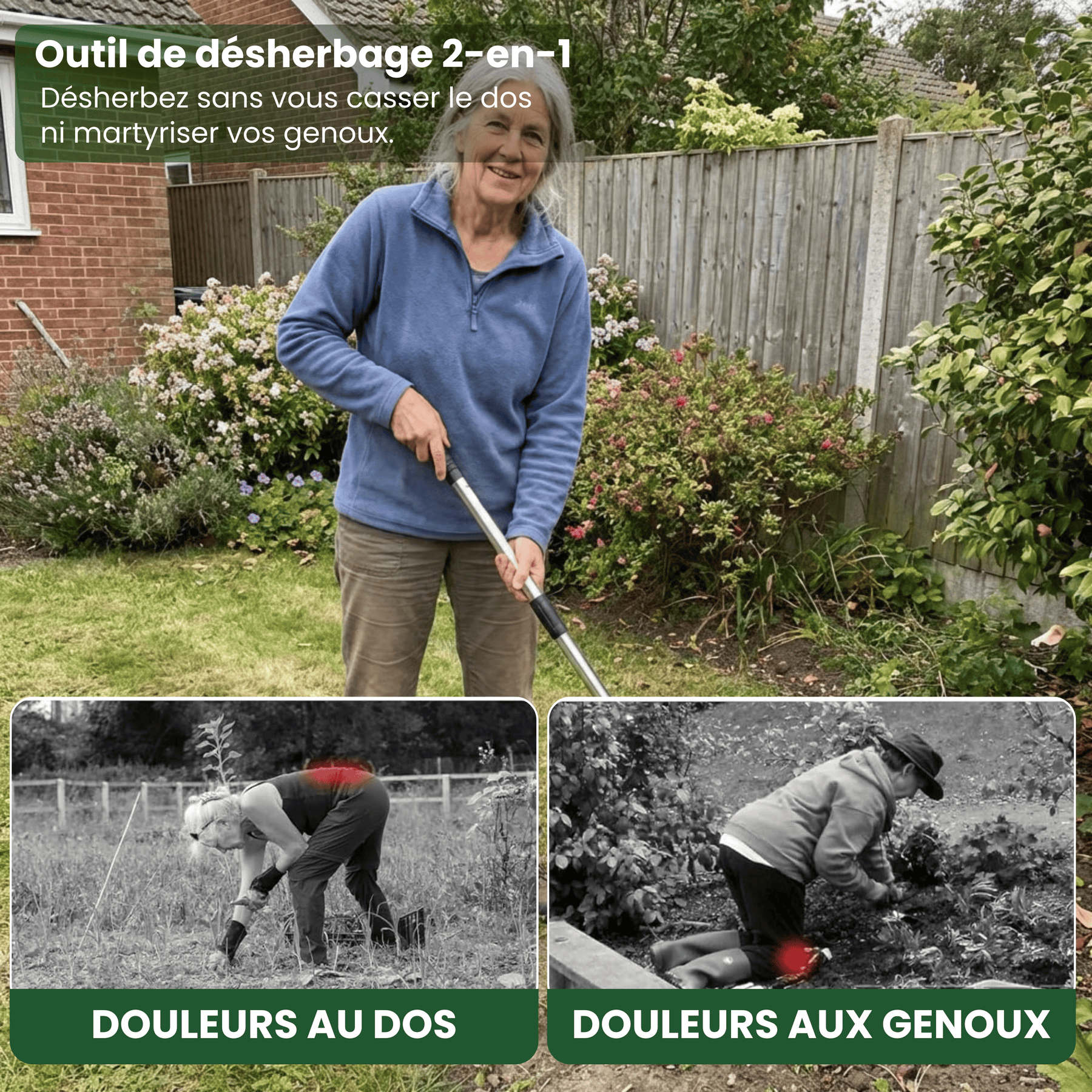 Outil de déracinement 2-en-1