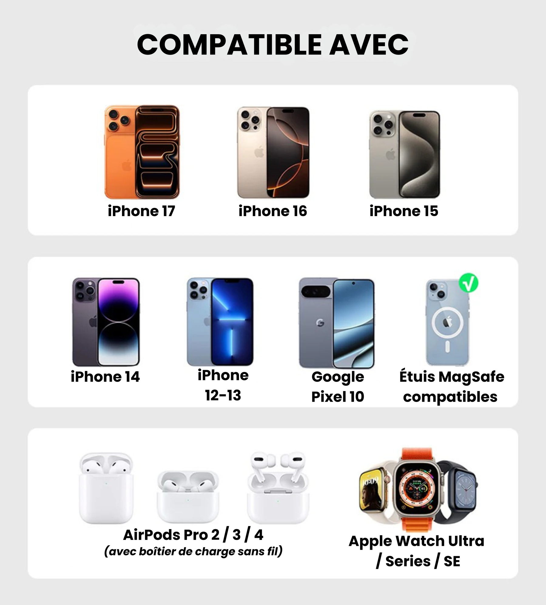 Orion Charge 25W Station sans fil MagSafe Qi2.2